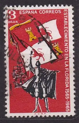 Spanien, Mi-Nr. 1561 gest., 400. Jahrestag der Gründung von St. Agustin, Florida