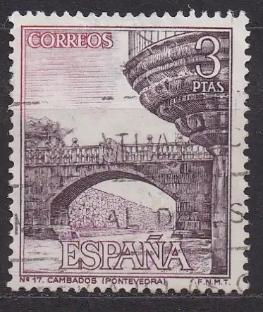 Spanien, Mi-Nr. 1563 gest., Sehenswürdigkeiten: Alte Brücke von Cambados