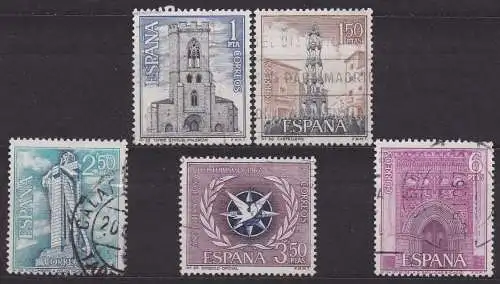 Spanien, Mi-Nr. 1693, 1694, 1695, 1696 + 1698 gest., Sehenswürdigkeiten: Intern. Jahr des Tourismus