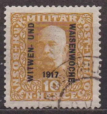 Österreich - Bosnien und Herzegowina, Mi-Nr. 119 b gest., Kaiser Franz Joseph I. - Witwen- und Waisenwoche