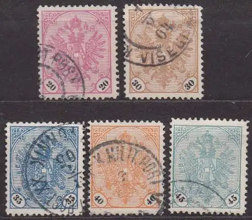 Österreich - Bosnien und Herzegowina, Mi-Nr. 24 - 28 gest., kompl., Doppeladler