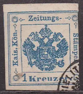 Österreich - Zeitungsstempelmarke, Mi-Nr. 2 Typ 3 gest., Doppeladler