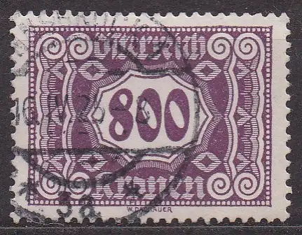 Österreich, Portomarken Mi-Nr. 123 gest., Ziffernzeichnung