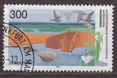 BRD, Mi-Nr. 1873 gest., aus Block 36, Nationalpark - Vorpommersche Boddenlandschaft