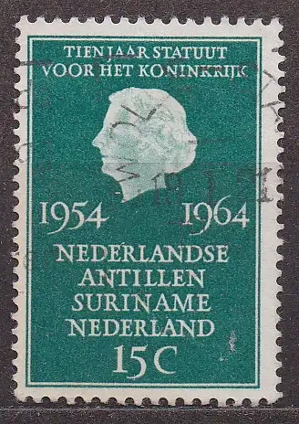 Niederlande, Mi-Nr. 835 gest., 10 Jahre Statut für die NL, Surinam u. Niederl. Antillen