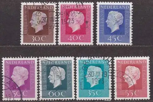 Niederlande, Mi-Nr. 975 A, 976 A, 977 A, 978 A 979 A, 999 A + 1064 A gest., Königin Juliana