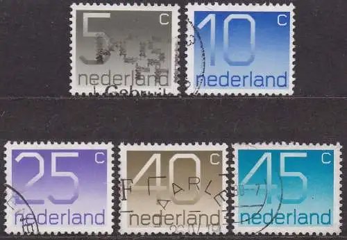 Niederlande, Mi-Nr. 1065 A, 1066 A, 1067 A, 1068 A + 1069 A gest., Ziffern