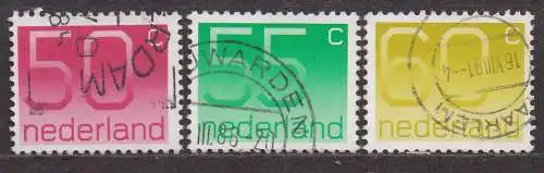 Niederlande, Mi-Nr. 1132 A, 1183 A + 1184 A gest., Ziffern
