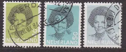 Niederlande, Mi-Nr. 1216 A, 1217 A + 1298 A gest., Königin Beatrix