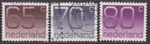 Niederlande, Mi-Nr. 1297 A, 1415 A + 1416 A gest., Ziffern