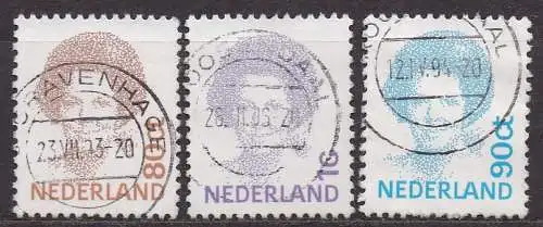 Niederlande, Mi-Nr. 1411 y A, 1454 A + 1464 gest., Königin Beatrix