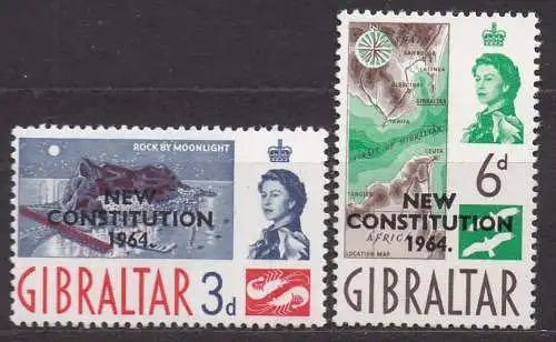Gibraltar, Mi-Nr. 167 - 168 **, kompl., Neue Verfassung
