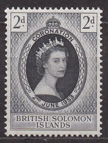 Salomon-Inseln, Mi-Nr. 80 *, Krönung der Königin Elisabeth II.