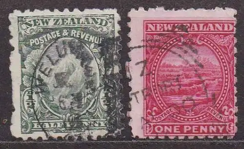Neuseeland, Mi-Nr. 94 xA + 95 xA gest., Landschaften