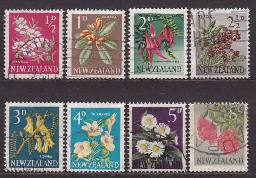 Neuseeland, Mi-Nr. 392, 393, 394, 395, 396, 397, 398 + 400 gest., Pflanzen