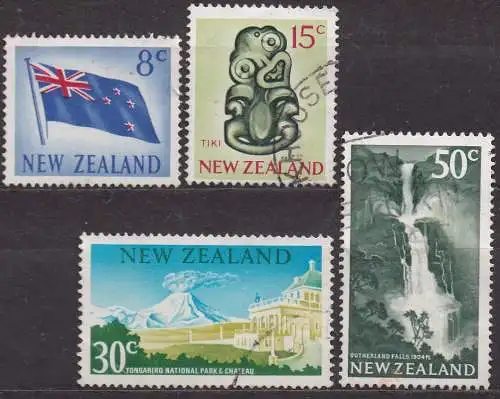 Neuseeland, Mi-Nr. 466, 468, 471 X + 475 gest., Landesansichten