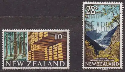 Neuseeland, Mi-Nr. 480 + 486 gest., Landesansichten