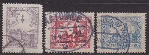 Polen, Mi-Nr. 237, 238 + 242 gest., Baudenkmäler