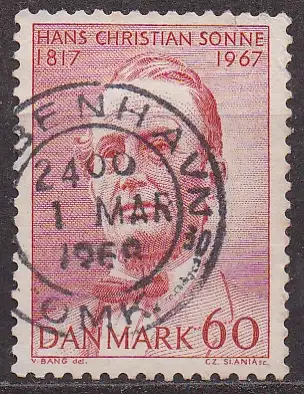 Dänemark, Mi-Nr. 464 gest., 150. Geburtstag von Hans Christian Sonne