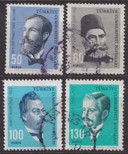 Türkei, Mi-Nr. 1906, 1907, 1908 + 1909 gest., Persönlichkeiten