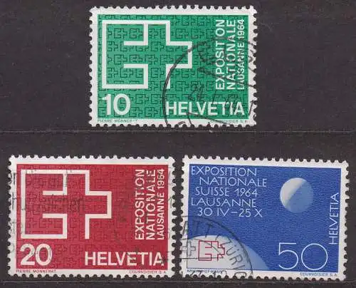 Schweiz, Mi-Nr. 782, 783 + 784 gest., Landesausstellung Expo Lausanne 1964