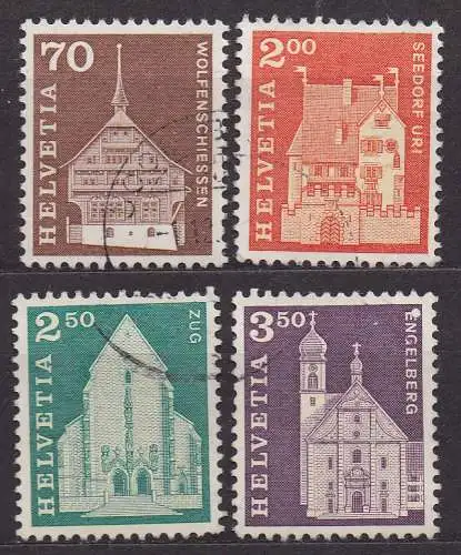 Schweiz, Mi-Nr. 862 - 865 gest., kompl., Baudenkmäler