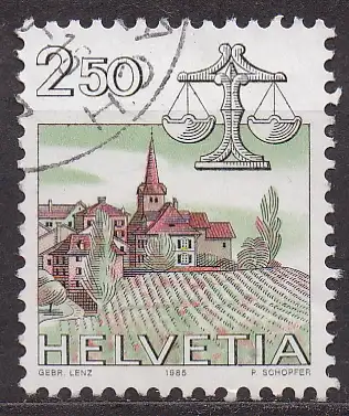 Schweiz, Mi-Nr. 1288 gest., Tierkreiszeichen und Landschaften