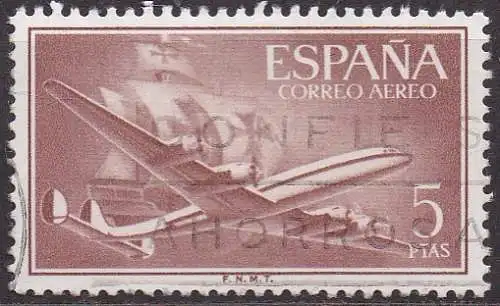 Spanien, Mi-Nr. 1061 gest., Flugzeug vor Karavelle