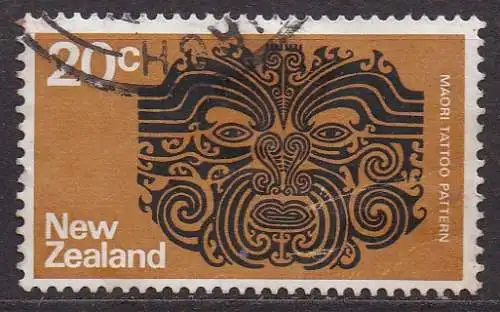 Neuseeland, Mi-Nr. 531 X gest., Landesansichten: Maori - Tätowierung