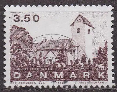 Dänemark, Mi-Nr. 986 gest., Jütländische Dorfkirchen: Gjellerup