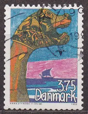 Dänemark, Mi-Nr. 1061 gest., Kindermarke: Wikingerschiff