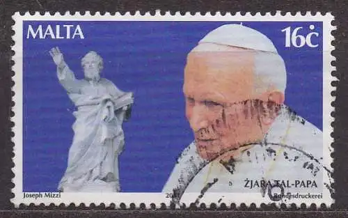 Malta, Mi-Nr. 1168 gest., Besuch von Papst Johannes Paul II.