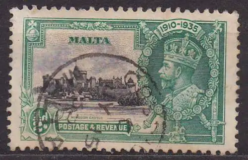 Malta, Mi-Nr. 169 gest., 25. Jahrestag der Thronbesteigung von König Georg V.