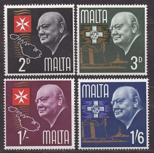 Malta, Mi-Nr. 333 - 336 *, kompl., 1. Todestag von Winston Churchill