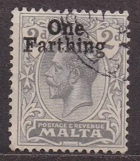 Malta, Mi-Nr. 81 gest., König Georg V. mit Aufdruck