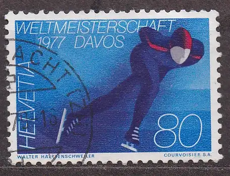 Schweiz, Mi-Nr. 1082 gest., Jahresereignisse 1976 (II): Weltmeisterschaften im Eisschnelllaufen der Herren