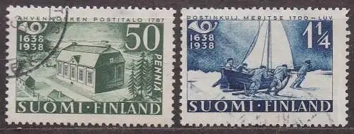 Finnland, Mi-Nr. 213 + 214 gest., 300 Jahre Finnische Post