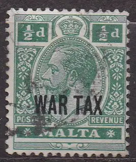 Malta, Mi-Nr. 53 gest., König Georg V. mit Aufdruck