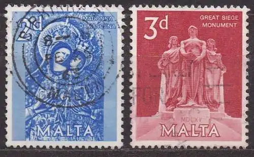 Malta, Mi-Nr. 278 + 279 gest., Große Belagerung von 1565