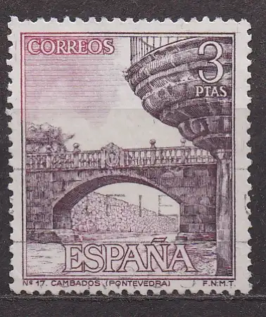 Spanien, Mi-Nr. 1563 gest., Sehenswürdigkeiten: Alte Brücke von Cambados