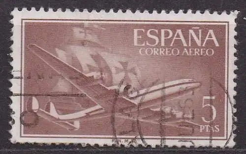 Spanien, Mi-Nr. 1061 gest., Flugzeug vor Karavelle
