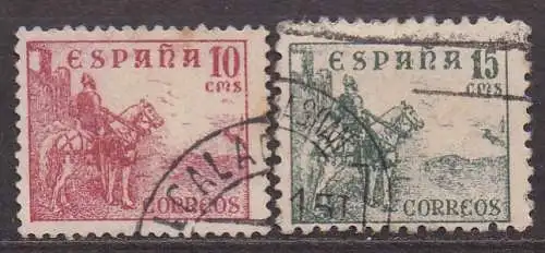 Spanien, Mi-Nr. 768 III + 769 III gest., Cid zu Pferde