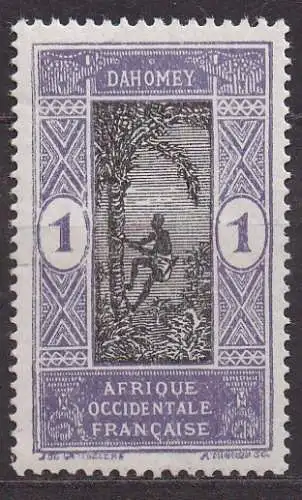 Dahomey, Mi-Nr. 42 (*), Ernte der Ölpalmenfrüchte