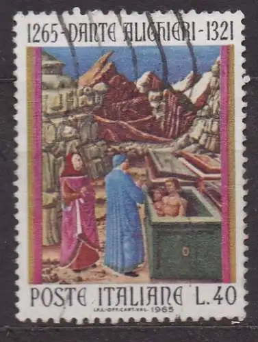 Italien, Mi-Nr. 1188 gest., 700. Geburtstag von Dante Alighieri
