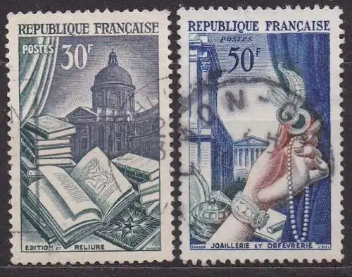 Frankreich, Mi-Nr. 997 + 999 gest., Förderung der Exportindustrie