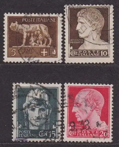 Italien, Mi-Nr. 299, 301, 302 x + 303 gest., Freimarken "Serie Imperiale"