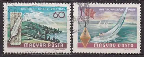 Ungarn, Mi-Nr. 2418 + 2419 gest., Landschaften am Plattensee