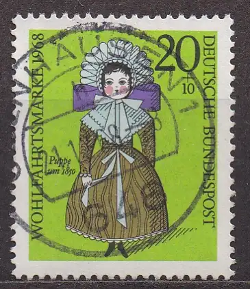 BRD, Mi-Nr. 572 gest., Wohlfahrt 1968, Puppen