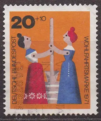 BRD, Mi-Nr. 705 gest., Wohlfahrt 1971 - Altes Holzspielzeug
