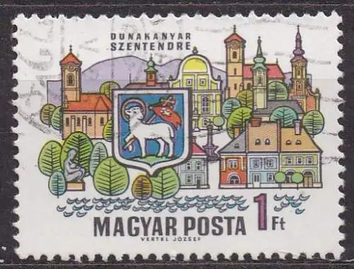 Ungarn, Mi-Nr. 2515 A gest., Städte am Donauknie